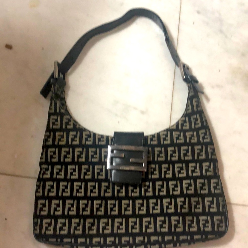 Authentic Fendi monogram baguette with adjustable strap